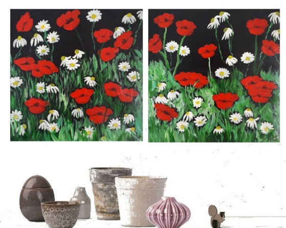 Image 1 of Flores silvestres de 2 paneles