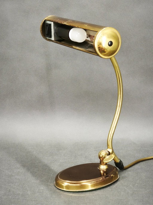 Verstellbare Messing-Schreibtischlampe, Deutschland, 1960er Jahre – tafellampen, Brass
