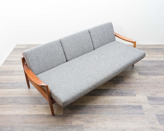 Image 1 of 60s daybed/sofa in teak, newly upholstered.