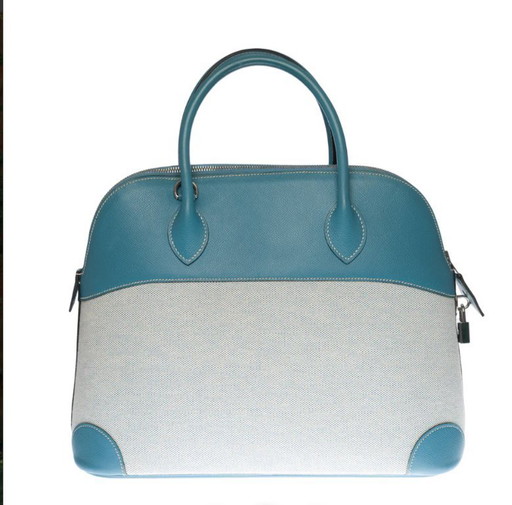 Borsa HERMES Bolide en Toile Bleu - 100015