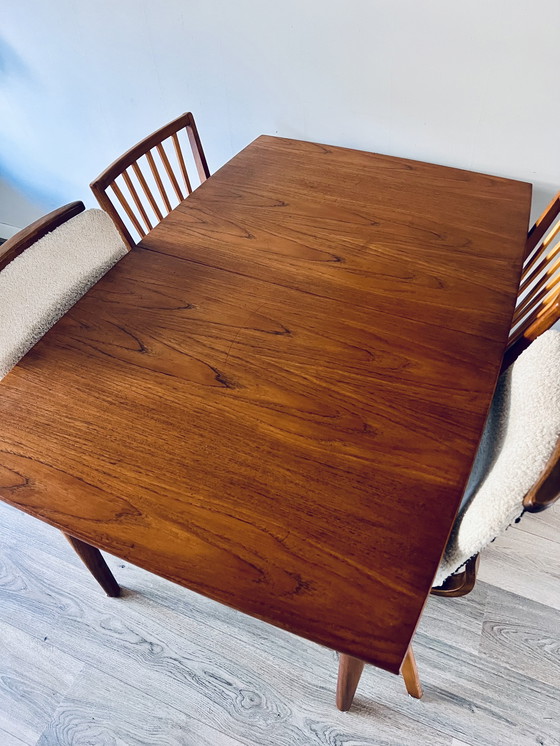 Image 1 of Table de salle à manger style années 50 avec 4 chaises