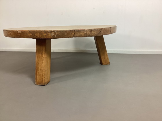 Image 1 of Vintage Brutalistisch Eiken salonbord Eik