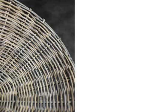 Image 1 of Fauteuil rond en bambou tressé Vintage Mid Century German Modern, 1960s