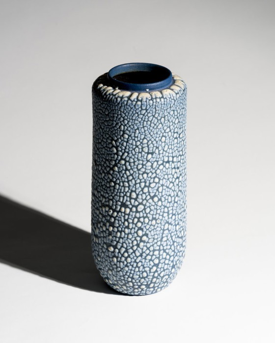 Image 1 of ALBERT KIESSLING "SNAKESKIN" XL Vase East German Pottery REDUKTIONSGLASUR GDR