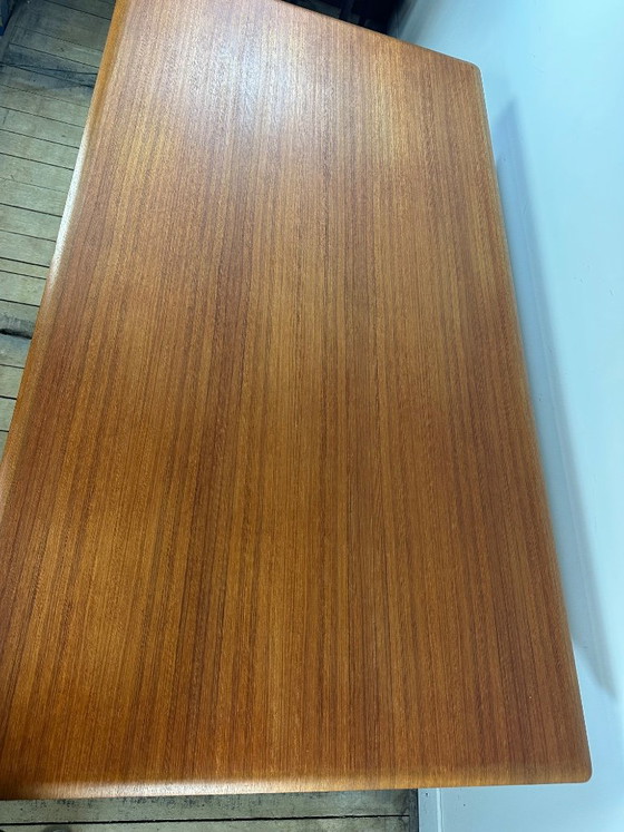 Vintage Scandinavian Teak Dining Table 1970s – 2 Integrated Extensions – Wood (photo 7 of 12)