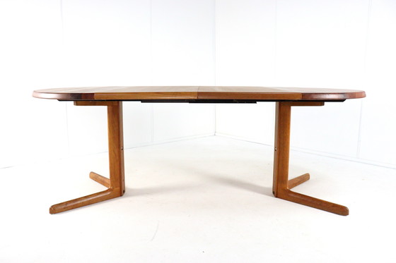 Image 1 of Table de salle à manger ronde extensible en teck massif danois 'Hurup' Vintage