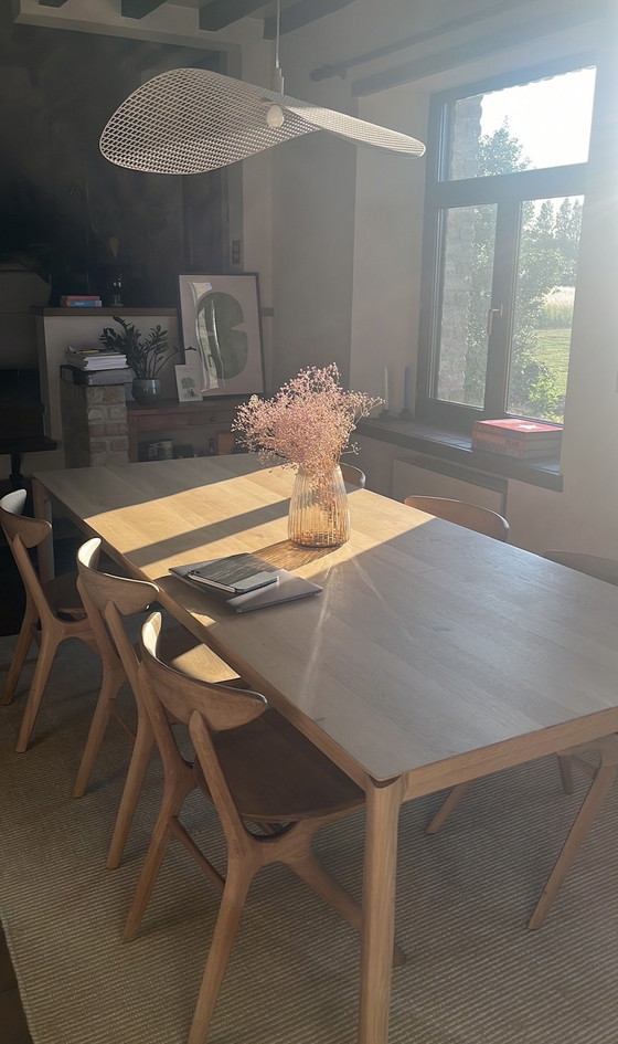 Image 1 of Tavolo bok di Ethnicraft e 6 sedie a occhiello