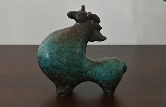 Image 1 of Figuras de caballos de cerámica estilizadas, juego de 2