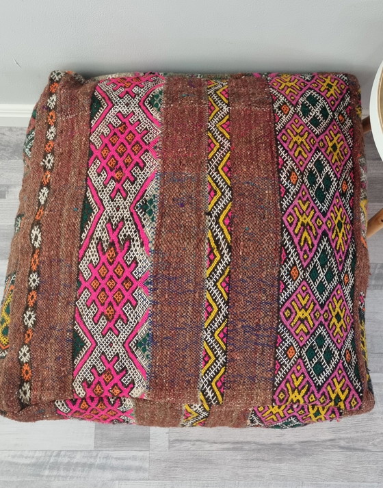 Image 1 of Kilim vintage pouf, moroccan pouf