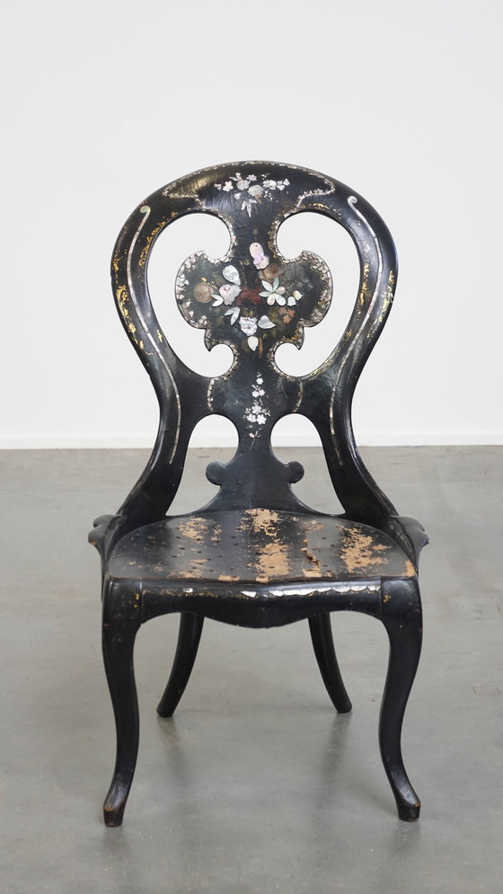 Image 1 of Antique 19th Century English Mother of Pearl Chair