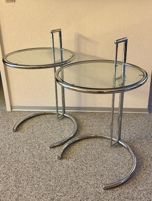 2 tavolini laterali disegnati da Eileen Gray - altezza regolabile