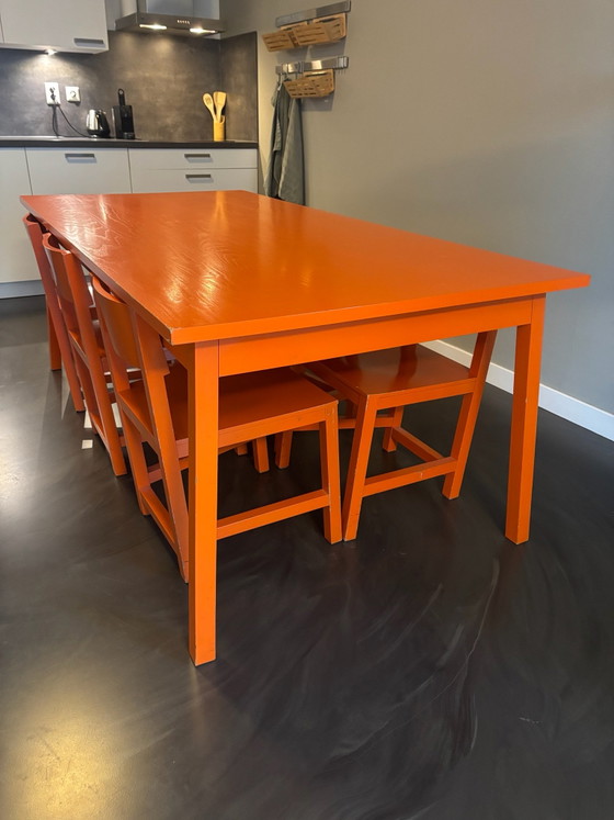 AVL Shaker Salles à manger complètes – Orange – Table avec 6 chaises – AVL - atelier van lieshout, Bois (photo 5 of 10)