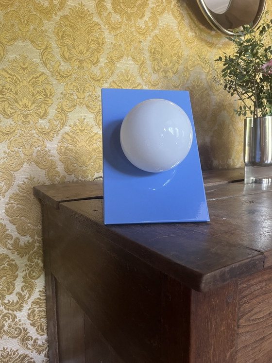 Image 1 of Axel Chay. Memphis designer blue table lamp
