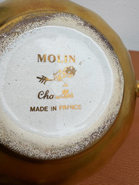 Old Charolles Faience Gold Box, Decorative Objects, Ceramic (photo 5 of 15)