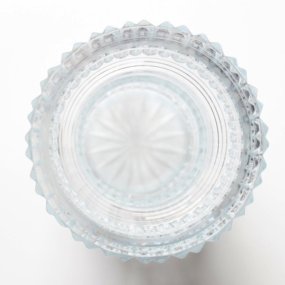 Image 1 of Mid-century Large Vase / Vintage Tall and Solid Clear Crystal Glass Vase / Florence / Italy / 1960s