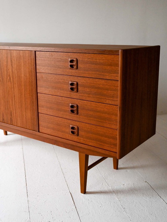 Image 1 of Credenza scandinava d'epoca in teak con venature sorprendenti