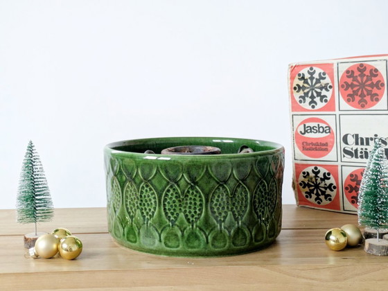 Image 1 of Supporto per albero di Natale in ceramica Jasba degli anni '60 | Germania Ovest, con scatola originale