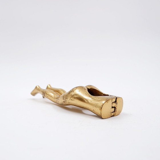Image 1 of Vintage brass nutcracker in the shape of a woman's legs, 1970s
