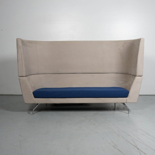 Orangebox Cwtch Bank, 220 X 136 Cm, Grijs / Blauw – akoestische bank, Metal, Textile (photo 2 of 5)