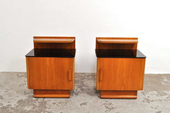 Comodini Art Déco Jindrich Halabala, anni '40 – Glass, Wood (photo 7 of 13)