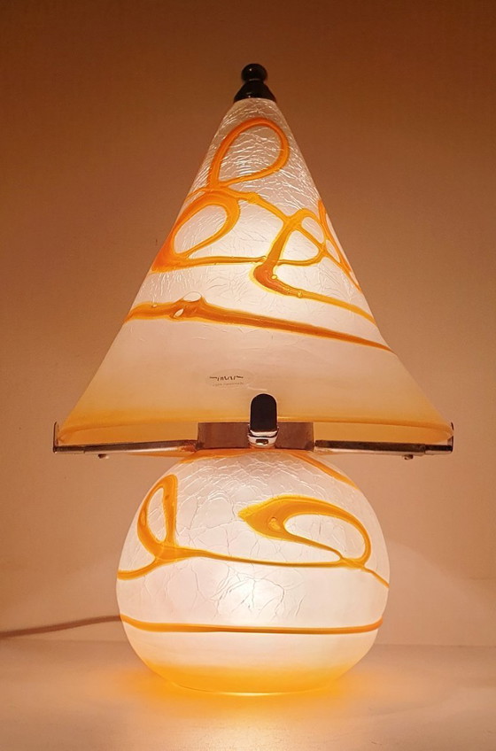 Image 1 of Lampada da tavolo vintage a forma di fungo Simais fatta a mano