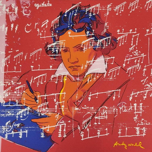 Litografia in edizione limitata "Beethoven" di Andy Warhol, realizzata da CMOA e numerata a matita.