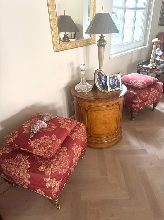 Sandhurst Drum Table – Exclusive English Side Table | Mahogany & Leather – Wood (photo 5 of 7)