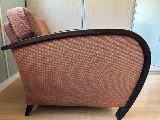 Zarah-Club-Sessel. | Sitzbank mit Hocker/Fußhocker – Bench, Textile, Wood (photo 3 of 6)