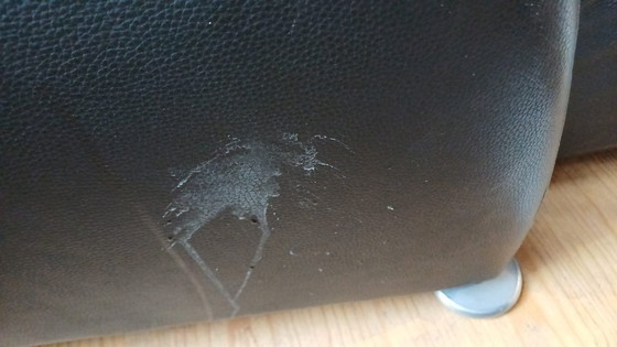 Image 1 of Montis Loge Sessel und Hocker, schwarzes Leder