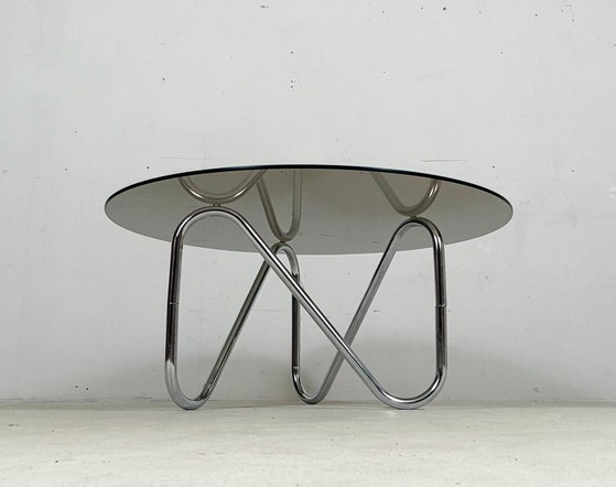 Image 1 of Französischer Stahlrohr Coffee Table/Couchtisch, der 1970er Jahre