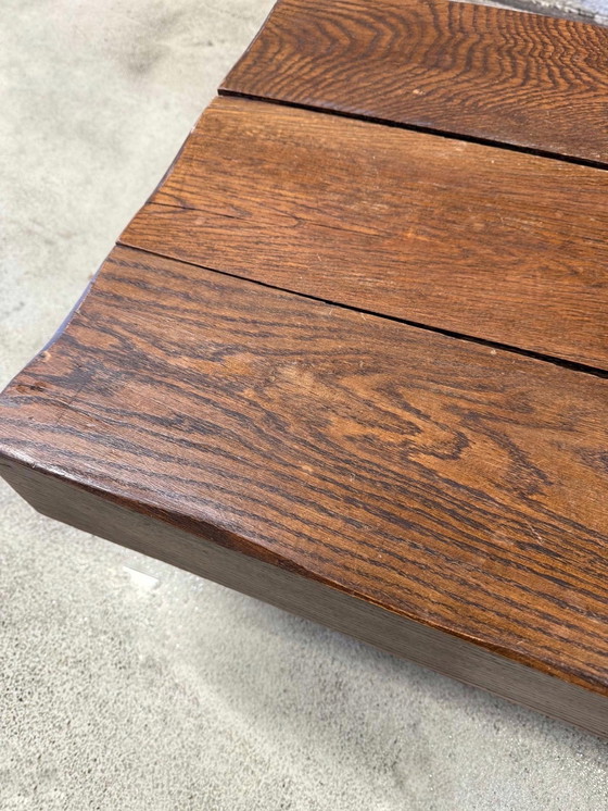 Image 1 of Tavolino da caffè brutalista in rovere massello Wabi-Sabi