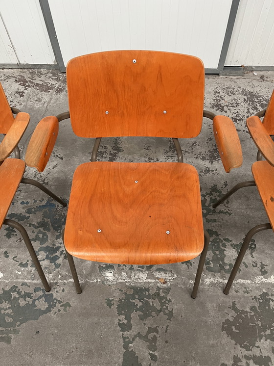 Image 1 of Set di 4 sedie industriali, Kho Liang Le per auto