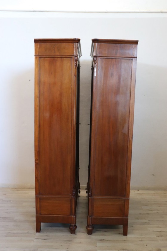 Image 1 of Set of 2 Bookcases in walnut, Italy late 19th century