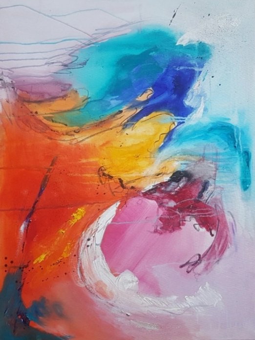 Image 1 of Abstract schilderij,Go Inside