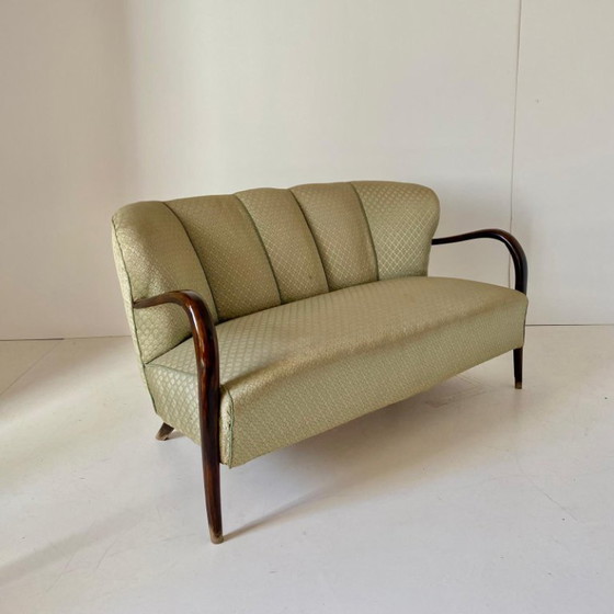Image 1 of 1Xart Deco Zwei Sitze Sofa, zugeschrieben Malatesta und Mason, Italien 1950S