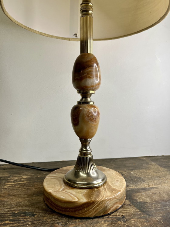 Image 1 of Vintage Mid - Century Marrón Imperial Marble Table Lamp