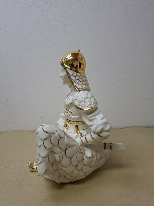 Sculpture en céramique samouraï assis - Italie 1970