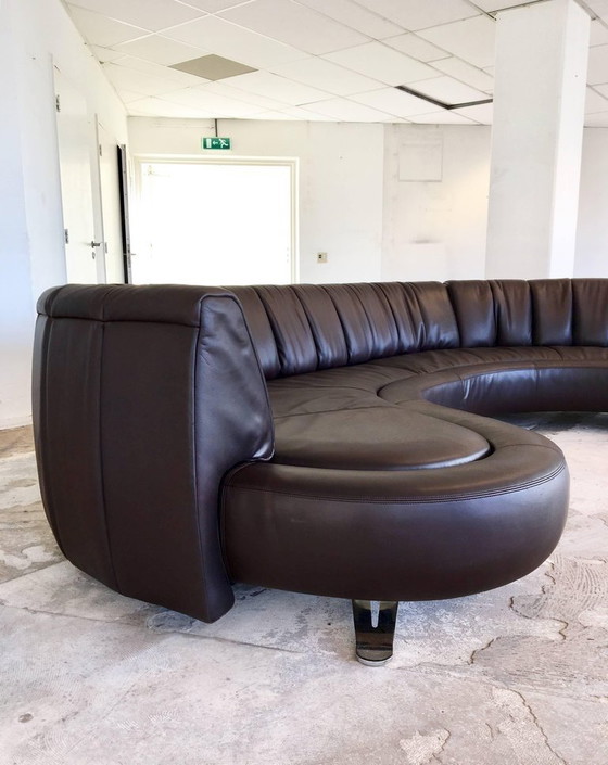 Image 1 of Model DS-1064 Brown Leather Landscape Sofa by Hugo de Ruiter for de Sede, 2008