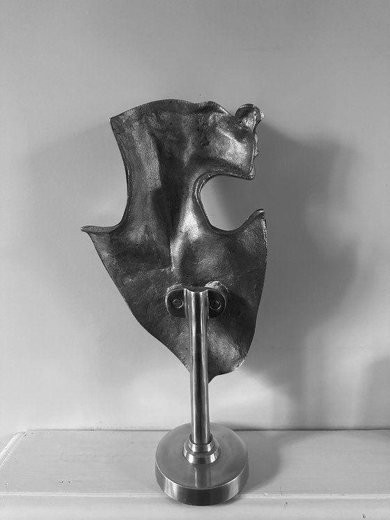 Image 1 of Modernistische chromen buste, vintage design, jaren 70