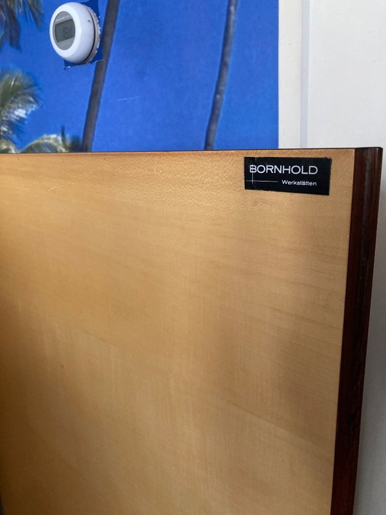 Image 1 of Armario de pared de madera de palisandro con base de acero de Bornhold.