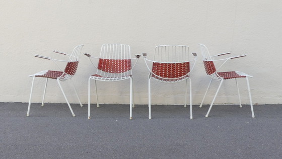 4 Garden Chairs with Armrests Metal Stiegler Marbach 1970s WstaEb – Plastic, Vintage (photo 3 of 17)