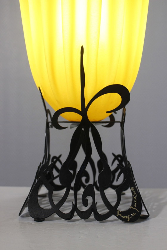 Image 1 of Georgia Jacob - Lampe vintage métal & résine design post-moderne 1990s France