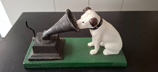 Dog Gramophone Logo His Master's Voice Record Label Record Company Figurine Black