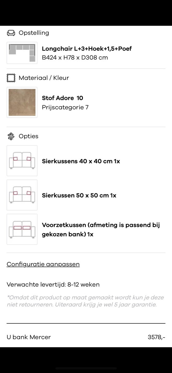 Image 1 of Canapé d'angle XXL de luxe en taupe - Aussi bon que neuf