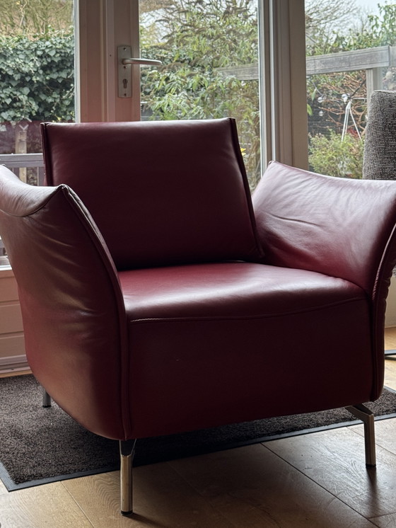 Image 1 of Prachtige bordeauxrode Enzo Luca design fauteuil- nieuwstaat!