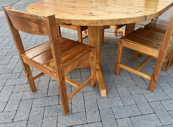 Image 1 of Vintage Dining Room Set - 6 Chairs And Adjustable Table