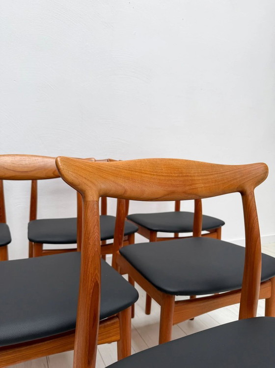 Image 1 of Set van 6 vintage model 112 Deense teakhouten eetkamerstoelen van Erik Wørts voor Vamo Sønderborg, Mid-Century Modern, jaren 196