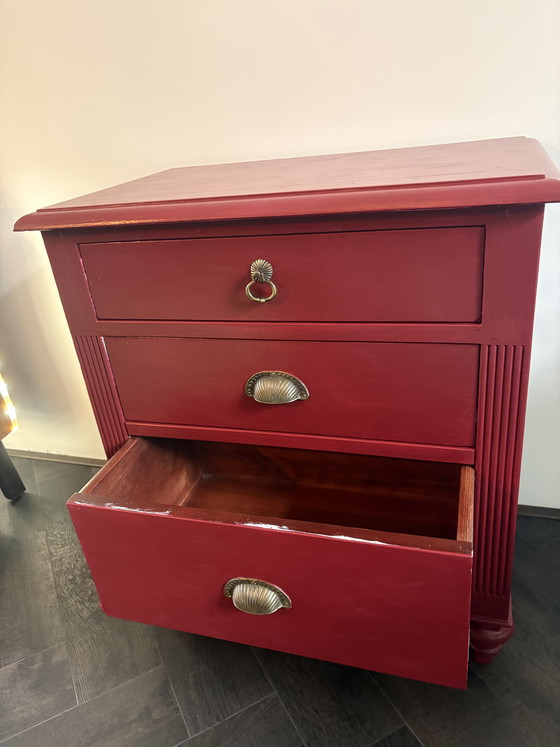 Image 1 of Wijnrood antiek Grande Arredo nachtkastje