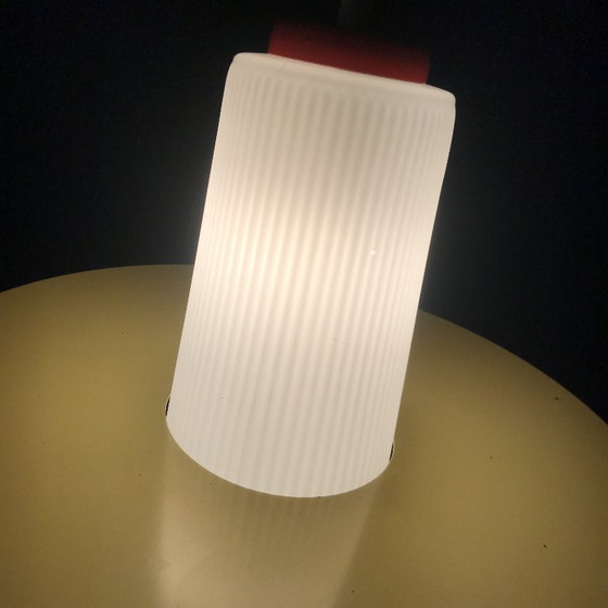 Image 1 of Hanging lamp - Opaline & Perforated Metal - Jo Hammerborg - Fog & Mørup - 1960