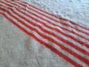 Vintage Wool Blanket With Red Stripes - 153 x 210 cm
